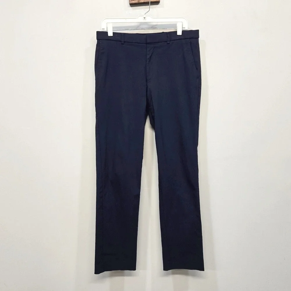 Tommy Hilfiger Chino Pants Men 34x32 Navy Blue Stretch Slim Fit Preppy Old Money